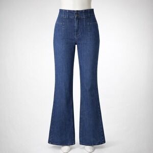 We The Free Free People Just Float On Flare Jeans Blue High Rise Size‎ 31 Womens